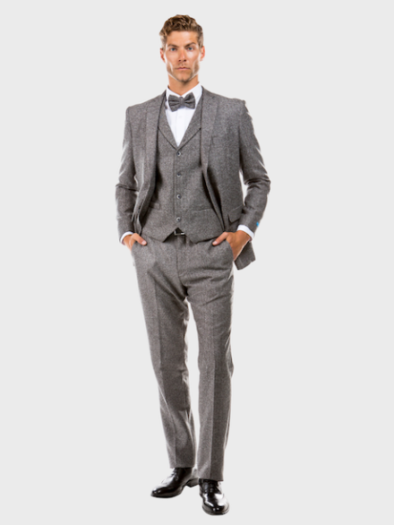 Gray Tweed 3 Piece Suit